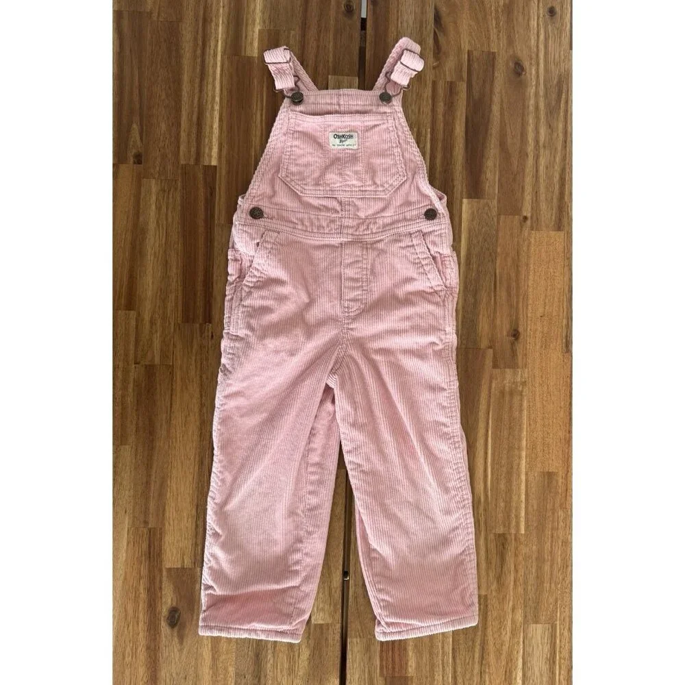 Oshkosh B'gosh Girl's 4T Corduroy Overall PINK‎ Preppy Classic School Play
